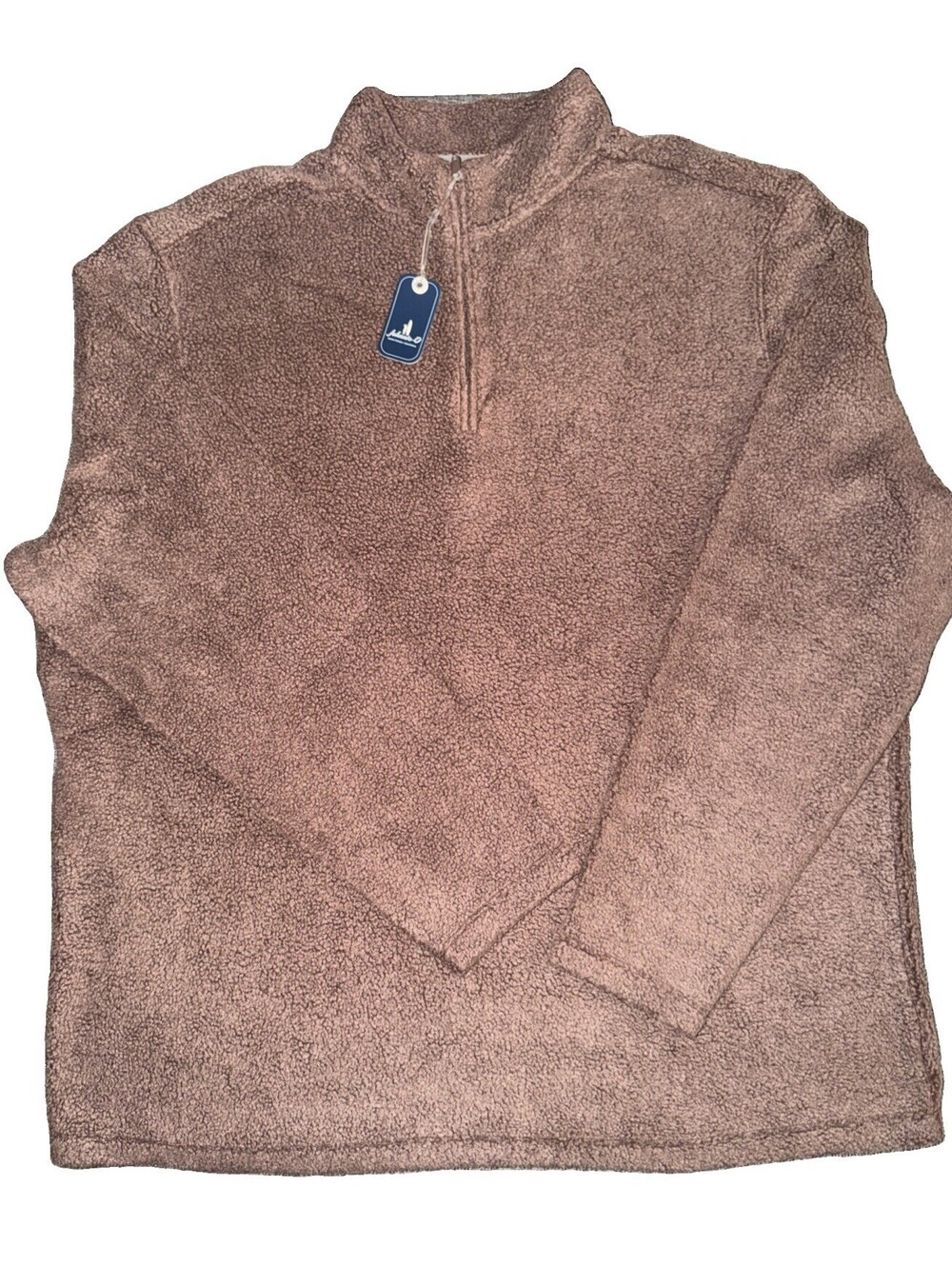 Johnnie-O Men’s 2XL Dion Sherpa 1/4 Zip Pullover Taupe/Brown Colorway New $128